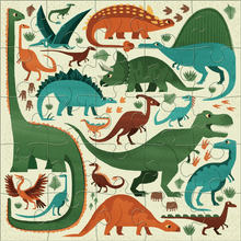 Load image into Gallery viewer, Mighty Dinosaurs Jumbo Puzzle
