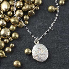 Load image into Gallery viewer, Small Oval Floral Locket Necklace - two styles
