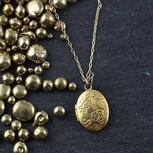 Load image into Gallery viewer, Small Oval Floral Locket Necklace - two styles
