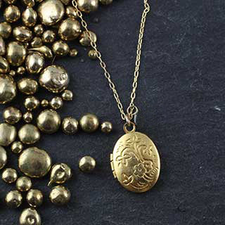 Small Oval Floral Locket Necklace - two styles