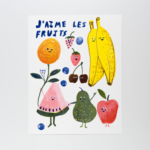 J'aime Les Fruits - Risograph Print