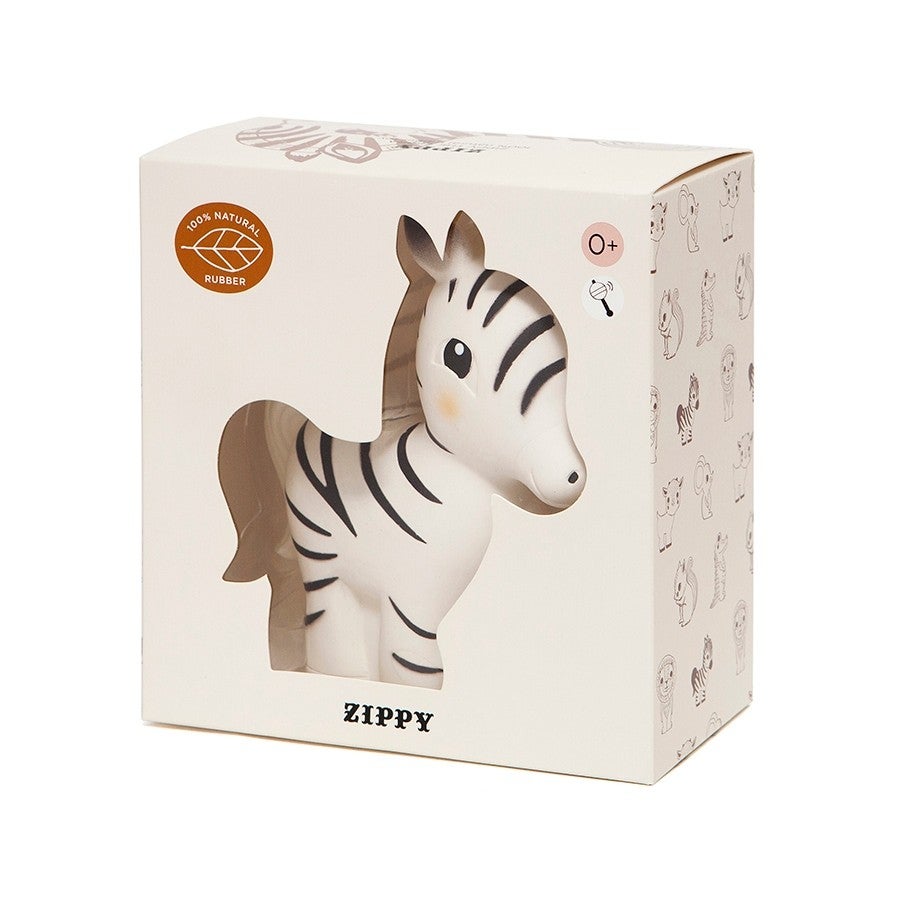 100% Natural Rubber Toy Zippy the Zebra